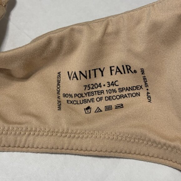 Vanity Fair Beyond Comfort Light Lift Bra 34C Nude Style 75204 Full Coverage - Picture 5 of 12